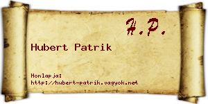 Hubert Patrik névjegykártya